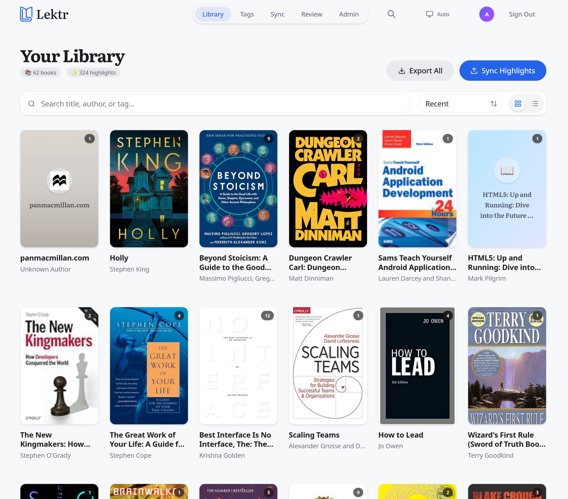 Lektr Dashboard Preview